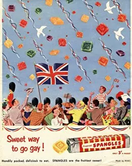 Advertisements Collection: Spangles 1953 1950s UK coronation sweets
