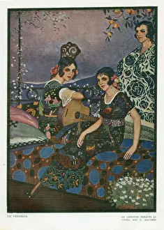 Spanish Artwork Prints: Spanish Guitars 1920s Spain cc instruments guitars spanish exotic musical