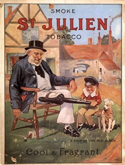 1800's Collection: St Julien 1890s UK cigarettes smoking peg leg disabled wooden leg disabilities
