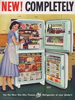 Stor-Mor 1950s UK fridges freezers housewife housewives woman women kitchens refridgerators
