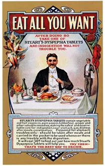 1910s Prints: Stuarts Dyspepsia 1910s USA eating restaurants greed gluttony