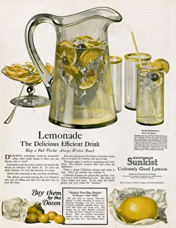 Sunkist 1920s USA lemons lemonade soft fizzy drinks