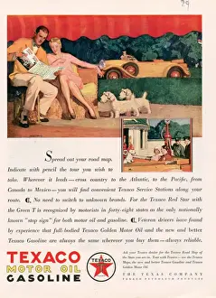 Texaco 1929 1920s USA cc oil gas petrol gasoline dogs maps