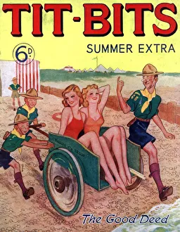 Clothes Clothing Prints: Tit-bits 1930s UK boy scouts holidays beaches magazines Original not available