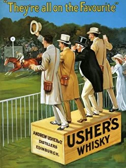 British Collection: Ushers 1911 1910s UK whisky alcohol whiskey advert Ushers Scotch Scottish racing