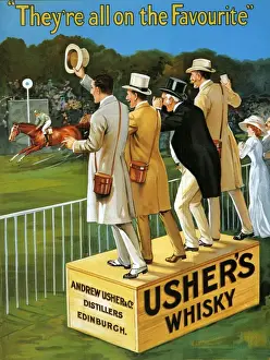 Ushers 1911 1910s UK whisky alcohol whiskey advert Ushers Scotch Scottish racing