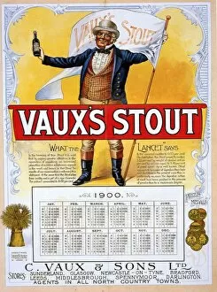 Images Dated 18th January 2010: Vauxs 1900 1900s UK Vauxs alcohol beer calendars advert recommended by the Lancet