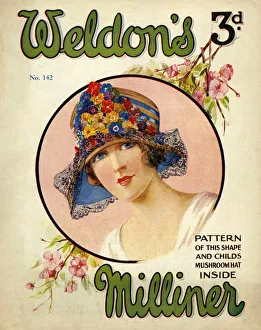 Clothes Clothing Prints: Weldons Milliner 1924 1920s UK womens hats portraits magazines