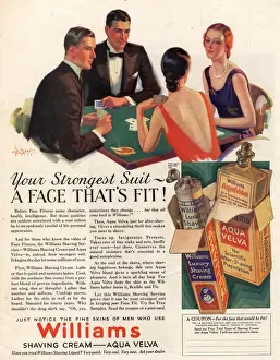 Williams 1920s USA aftershave bridge playing cards games mens
