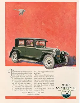 Advertising Prints: Wills Sainte Claire 1925 1920s USA cc cars