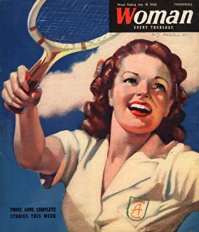 Woman 1940s UK tennis magazines