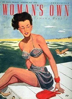 Images Dated 1st August 2008: Womans Own 1940s UK fashion womens swimming costumes holidays swimwear swim