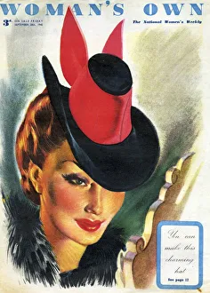 Womans Own 1945 1940s UK womens hats portraits magazines womans Womans Own 1945 1940s UK womens hats portraits magazines womans