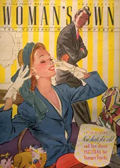 Womans Own 1947 1940s UK husbands and wives shopping womens hats covers magazines