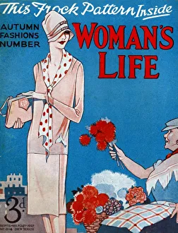 Clothes Clothing Prints: Womans Life 1927 1920s UK flowers magazines