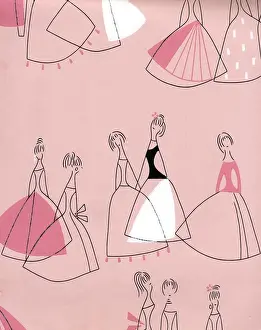 Books Prints: Women in Dresses 1950s UK mcitnt illustrations wallpapers interiors