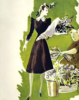 Womens Fashion 1930s 1939 1930s UK flowers flower sellers womens Womens Fashion 1930s 1939 1930s UK flowers flower sellers womens