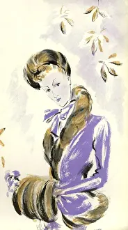 Womens Fashion 1930s 1939 1930s UK portraits fur mufflers womens