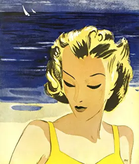 Images Dated 2009 February: Womens Fashion 1930s 1939 1930s UK portraits holidays womens beaches beach