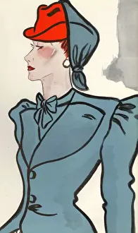 Womens Prints: Womens Fashion 1930s 1939 1930s UK womens portraits hats